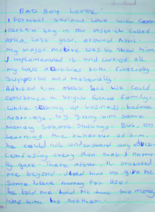 A page from Medina Azikuru's diary